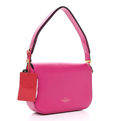 Valentino Garavani Vitello Turnlock Flap Shoulder Bag Deep Cyclamin 2 of 4