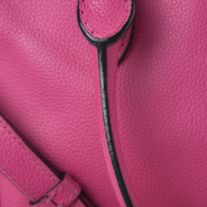 Alexander McQueen Pebbled Calfskin Small Skull Padlock Zip Around Tote Bouganville 18 of 21