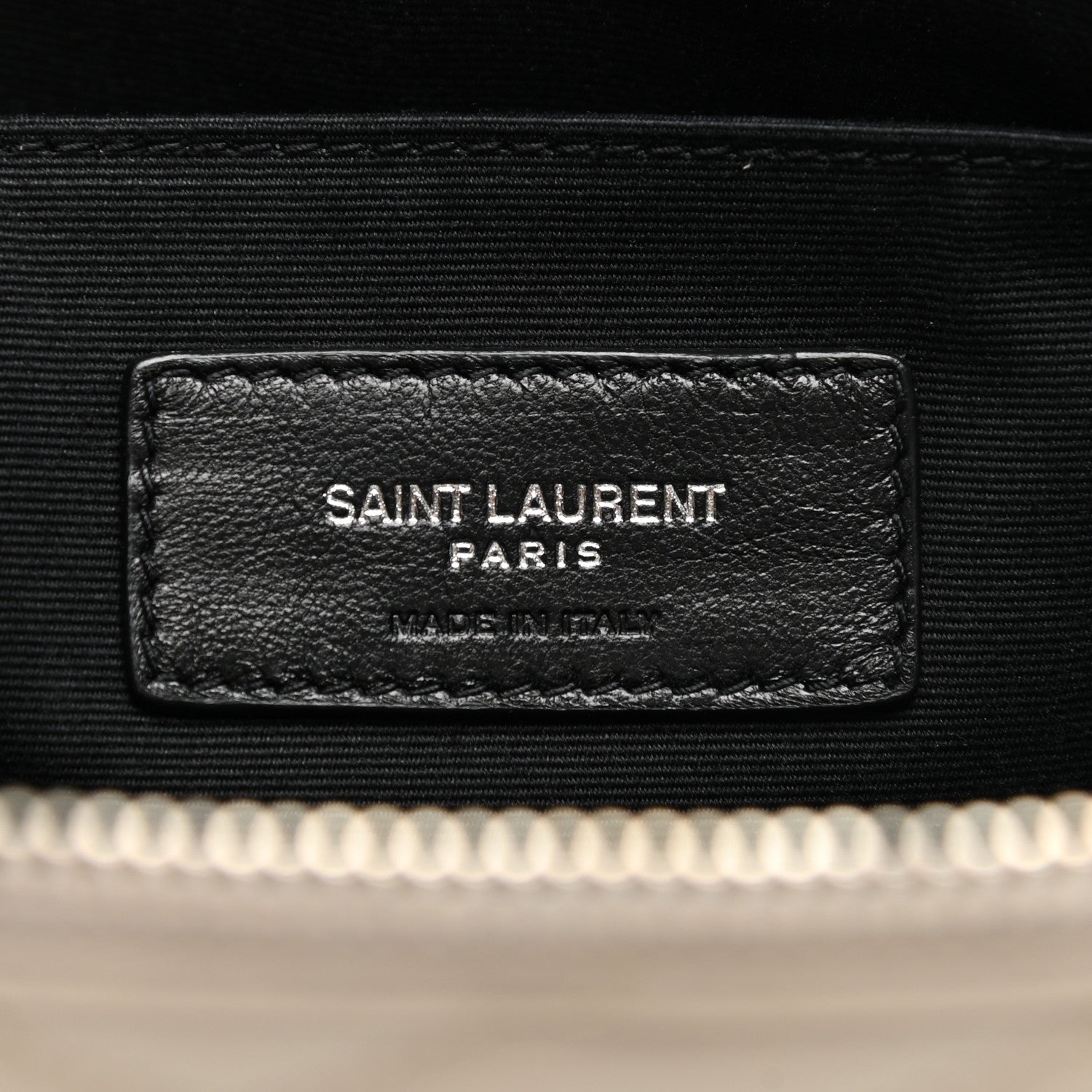 Saint Laurent Calfskin Matelasse Chevron Monogram Document Holder Granite 6 of 7