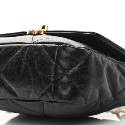 Chanel Shiny Goatskin Quilted Medium Chanel 19 Flap Black 10 of 12