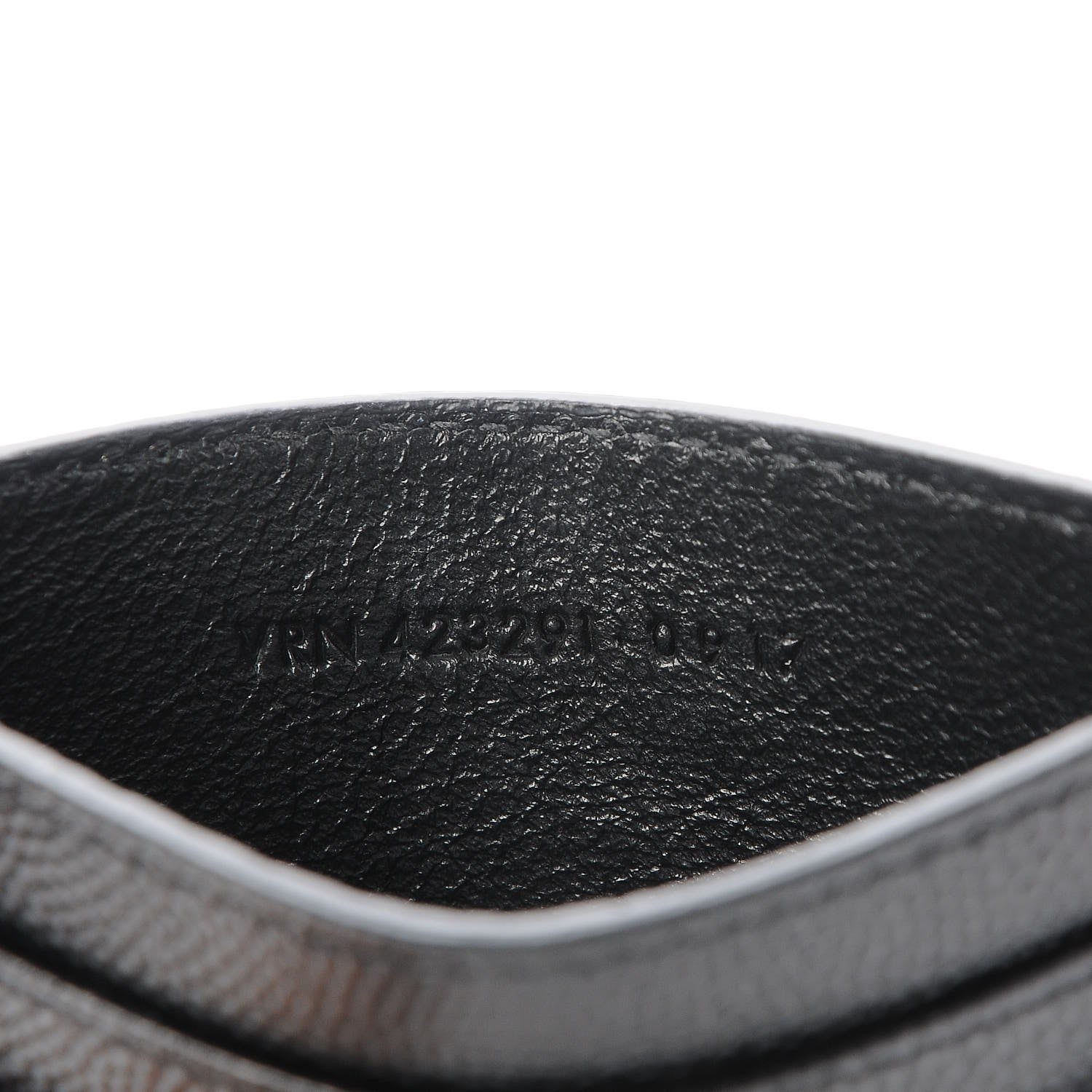 Saint Laurent Grain De Poudre Matelasse Chevron Monogram Credit Card Case Black 8 of 9