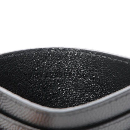 Saint Laurent Grain De Poudre Matelasse Chevron Monogram Credit Card Case Black 8 of 9