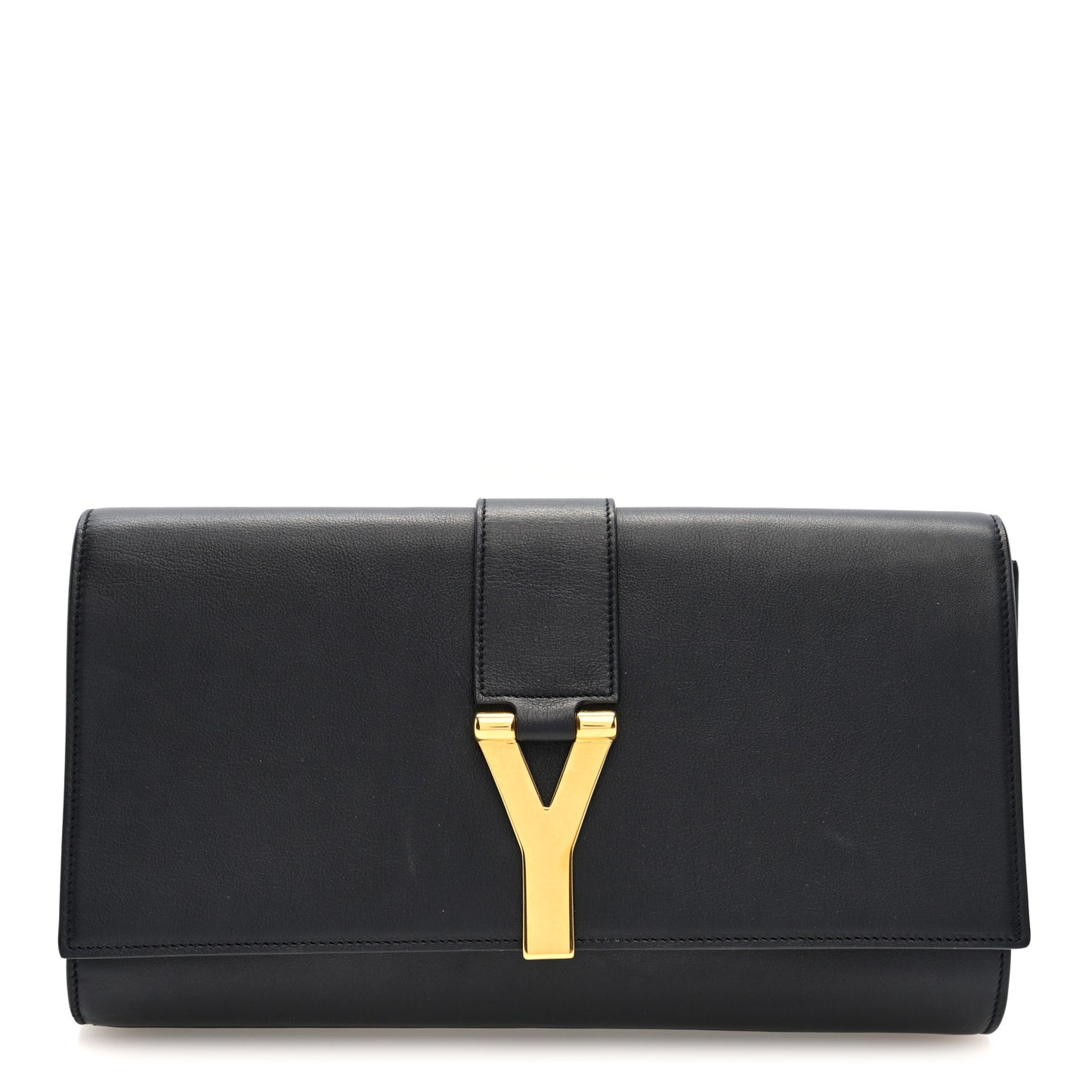 Calfskin Classic Y Ligne Clutch Black