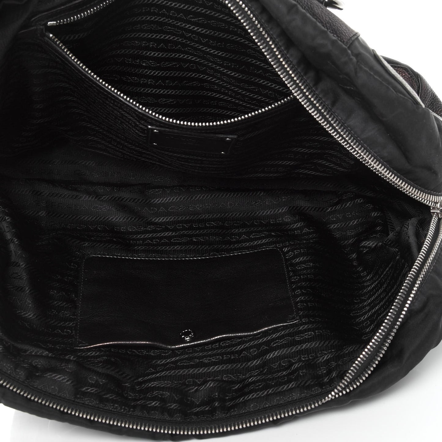 Tessuto Nylon Vitello Satchel Black