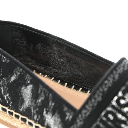 Christian Dior Lurex Embroidered Mizza Granville Espadrille 37 Metallic Grey Black 10 of 11