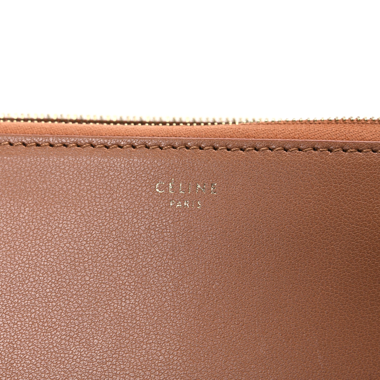 Celine Calfskin Zip Around Multifunction Wallet Tan 6 of 8