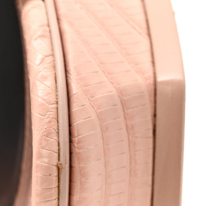Saint Laurent Calfskin Crocodile Embossed Tribute 105 Platform Sandals 36.5 Pale Pink 12 of 15