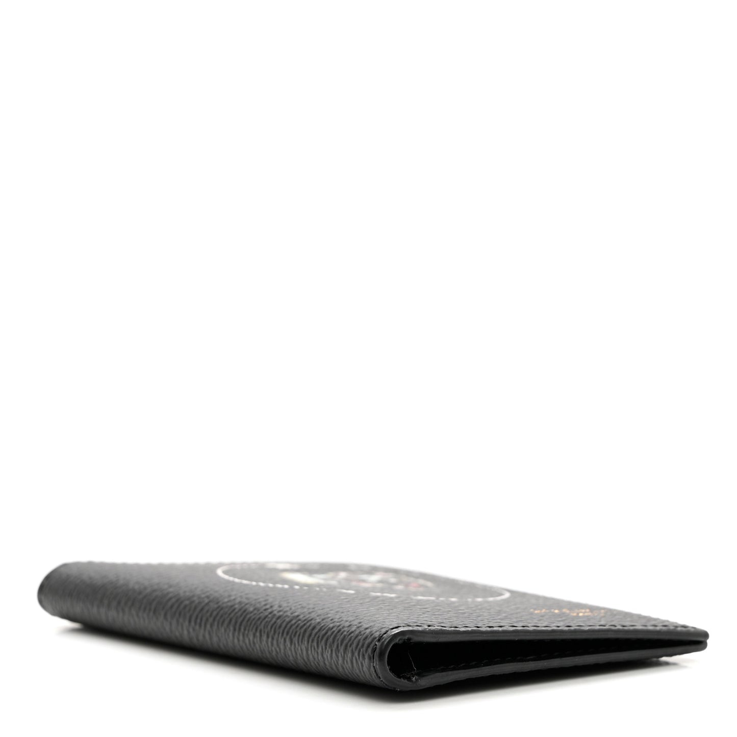 Textured Coated Canvas Monkey Brother Print Folding Card Holder Black