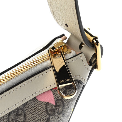 Gucci GG Supreme Monogram Les Pommes Small Ophidia Half Moon Hobo Beige Multicolor Mystic White 10 of 13