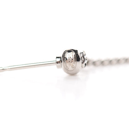 Chanel Baguette Crystal CC Drop Earrings Silver 4 of 5