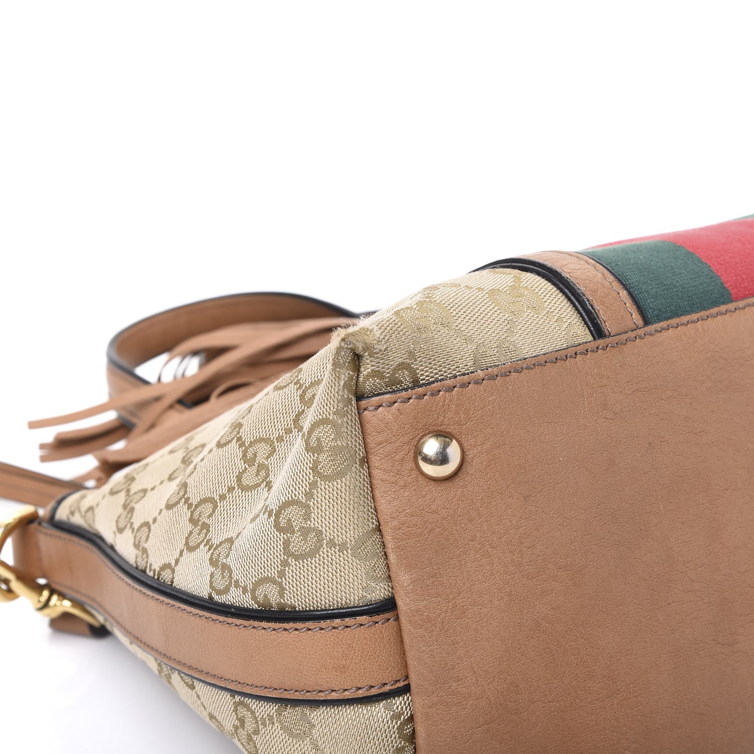 Gucci Monogram Web Rania Top Handle Bag Natural 5 of 16
