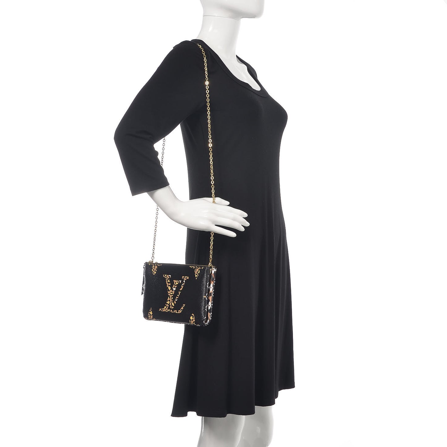 Monogram Giant Jungle Pochette Double Zip Black