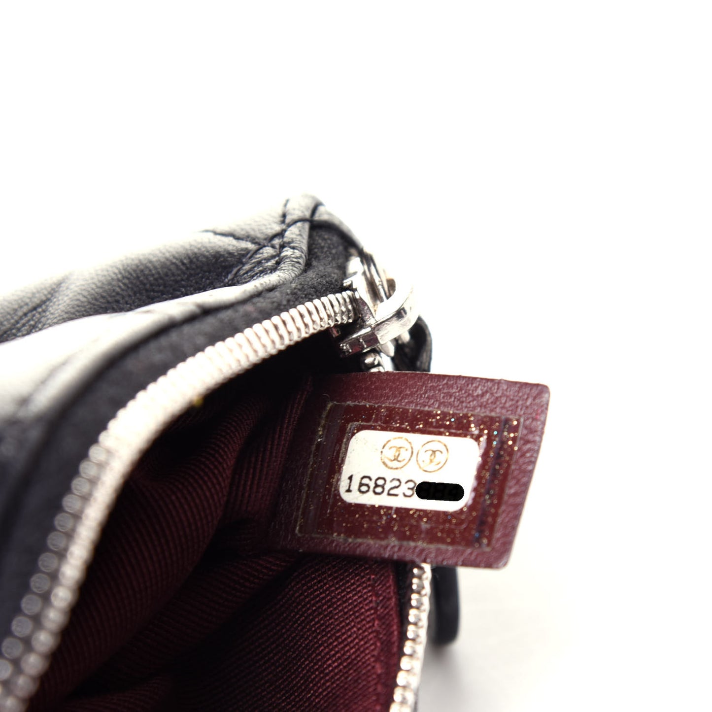 Lambskin Quilted Key Holder Case Black