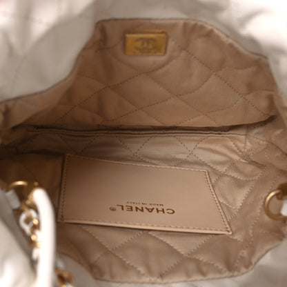 Chanel Shiny Calfskin Quilted Mini Chanel 22 White 5 of 10