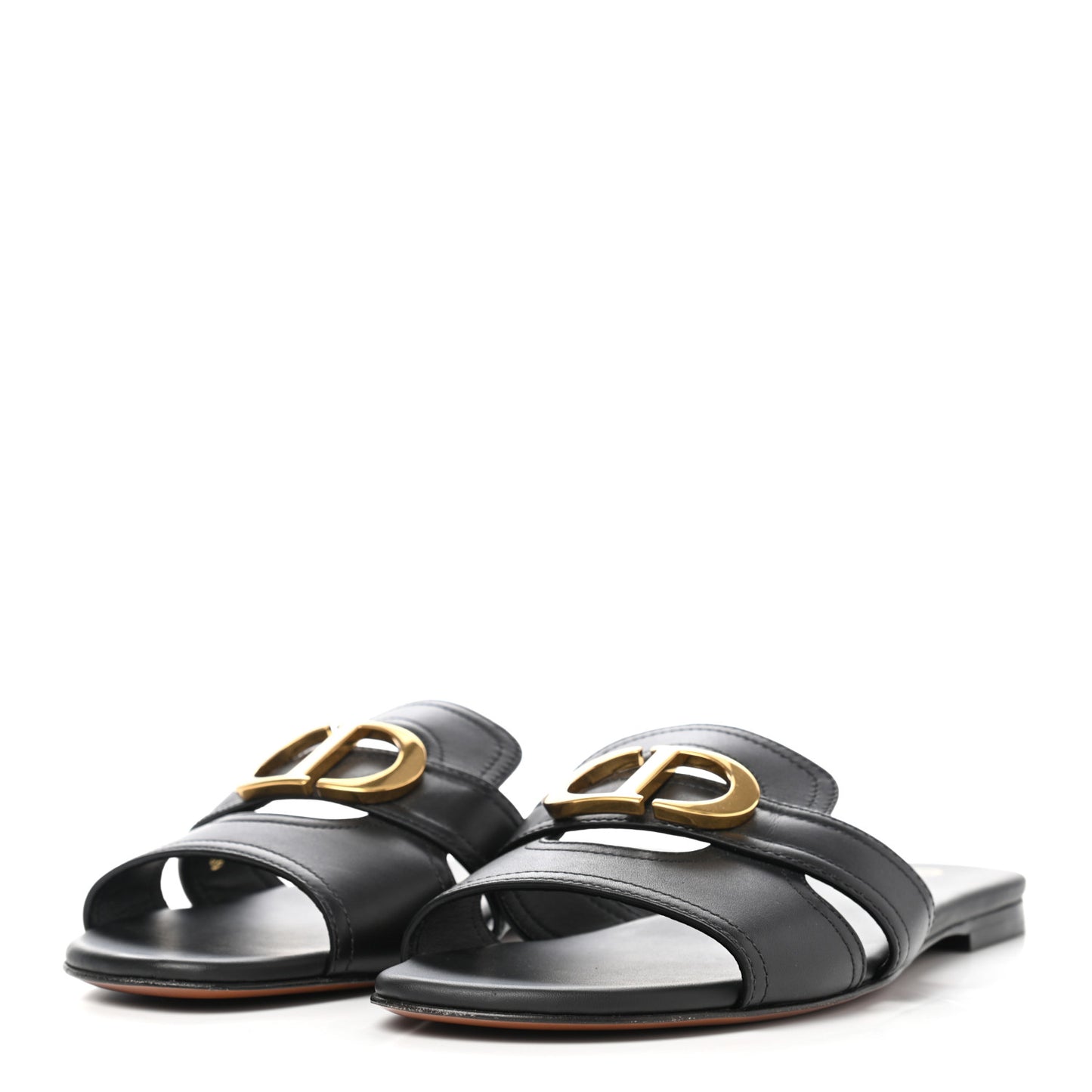 Calfskin 30 Montaigne Slide Sandals 39 Black