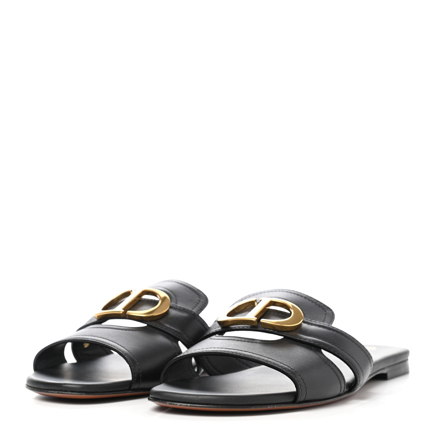Christian Dior Calfskin 30 Montaigne Slide Sandals 39 Black 3 of 8