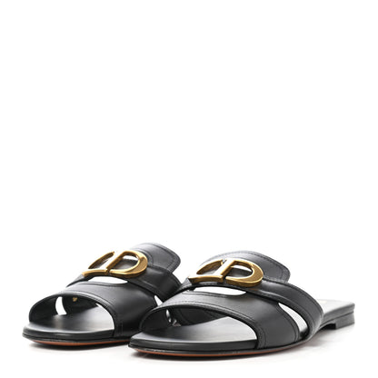 Christian Dior Calfskin 30 Montaigne Slide Sandals 39 Black 3 of 8