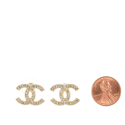 Chanel Crystal CC Earrings Gold 2 of 5