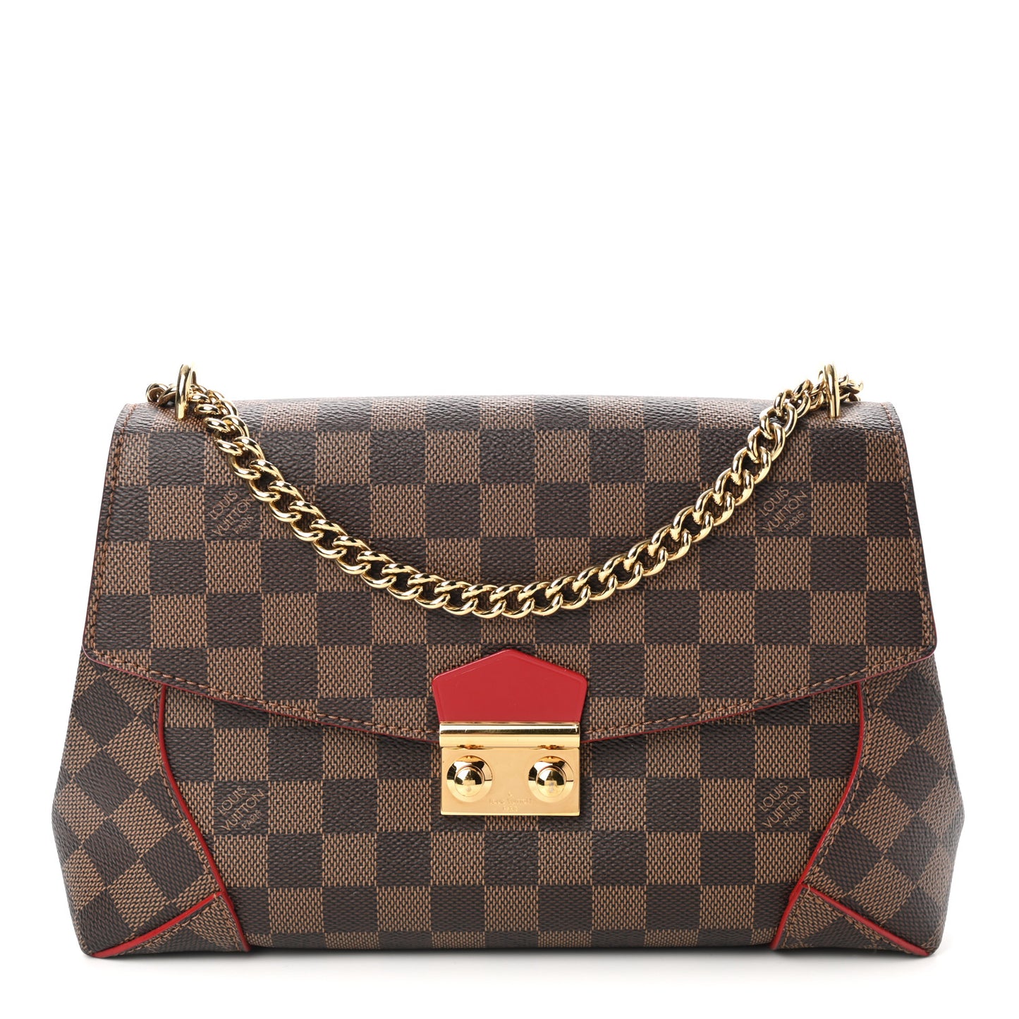 Damier Ebene Caissa Clutch Cherry
