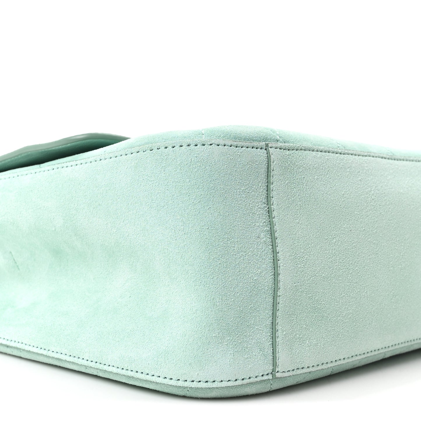 Suede Calfskin Small Souplissimo Maxi Flap Green