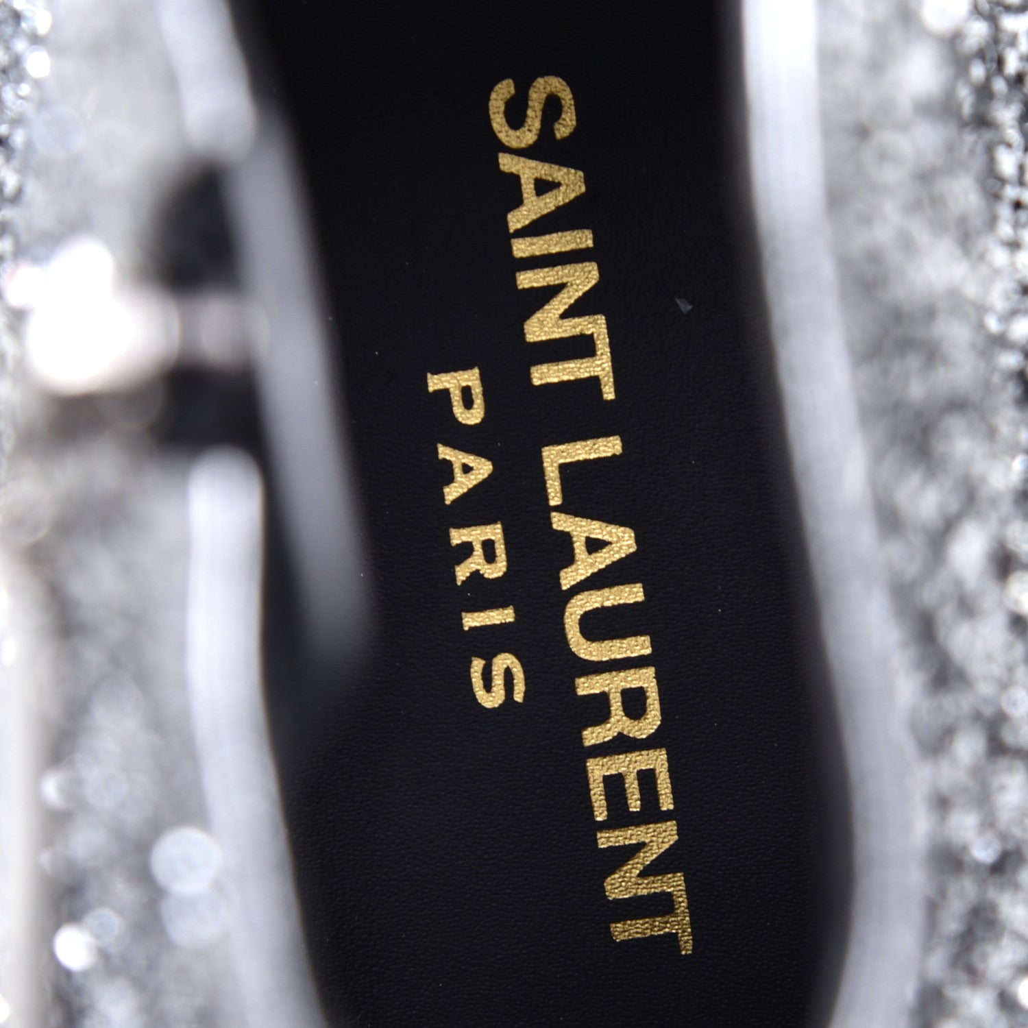 Saint Laurent Glitter Calfskin West 45 Boots 36 Silver 8 of 9