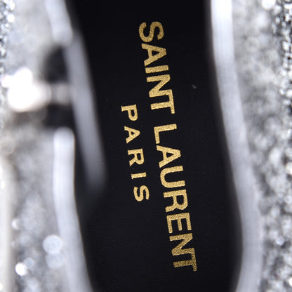 Saint Laurent Glitter Calfskin West 45 Boots 36 Silver 8 of 9
