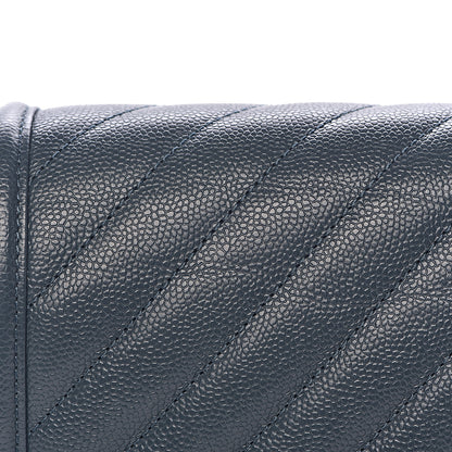 Chanel Caviar Chevron Quilted New Medium Boy Flap Blue 14 of 18