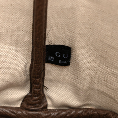 Gucci GG Supreme Monogram Textured Calfskin Small Ophidia Shoulder Tote Bag Beige Ebony New Acero 7 of 10