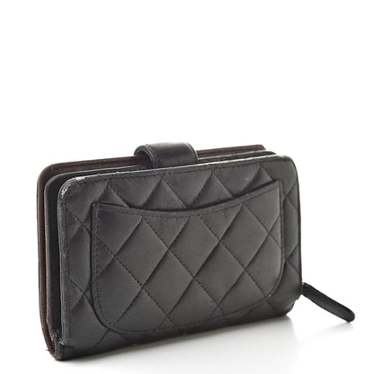 Chanel Lambskin Quilted Zipped Pocket Wallet Black 3 of 19