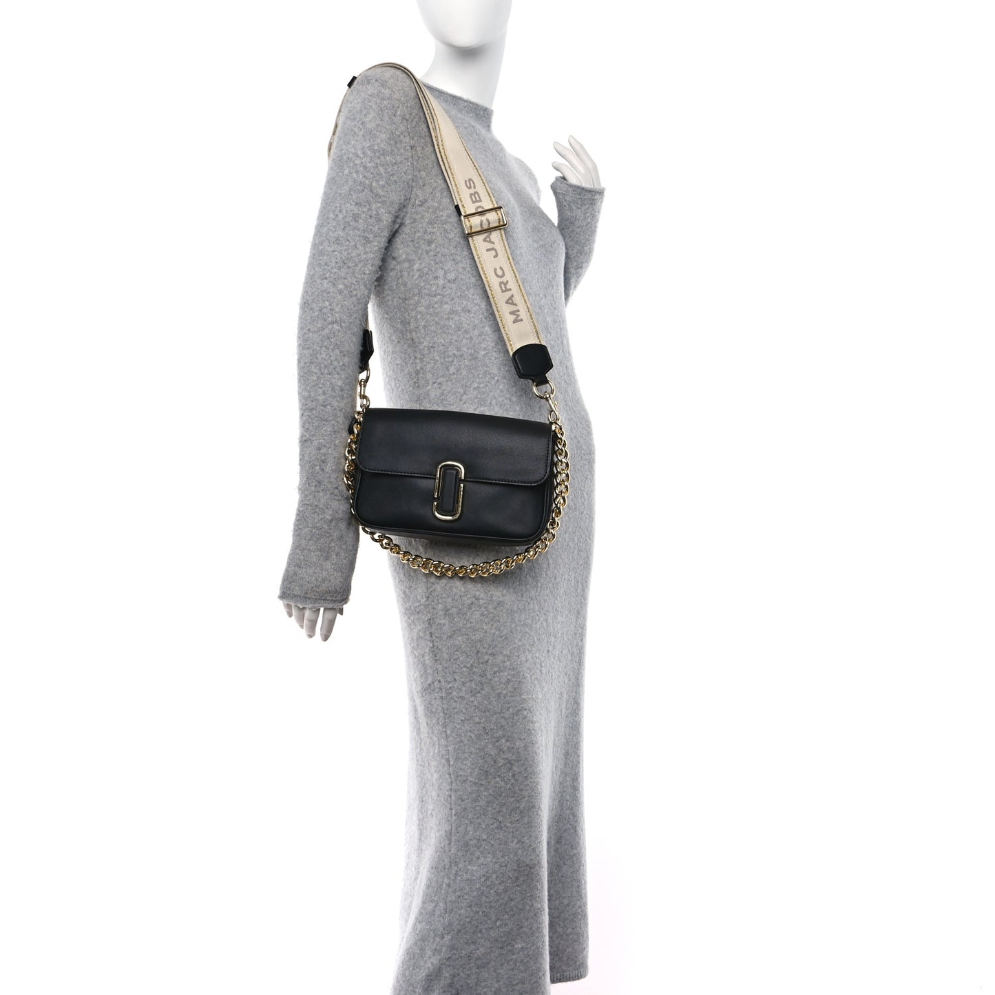 Calfskin The J Marc Shoulder Bag Black