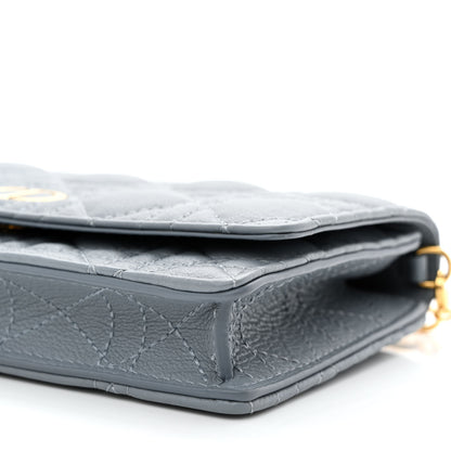 Christian Dior Supple Calfskin Caro Pouch with Chain Cloud Blue 10 of 11