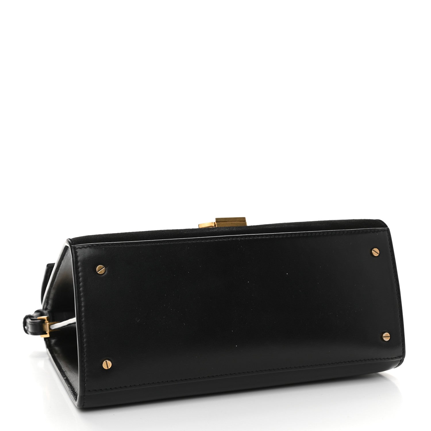 Saint Laurent Kid Scamosciato Smooth Calfskin Medium Classic Monogram Cassandra Top Handle Black Rouge Legion 4 of 9