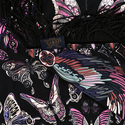 Louis Vuitton Silk Dark Angels Shawl Black 4 of 4