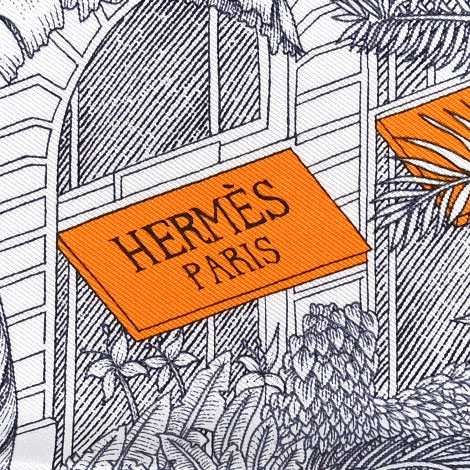 Hermes Silk Faubourg Tropical Scarf 45 Anthracite Ciel 3 of 4
