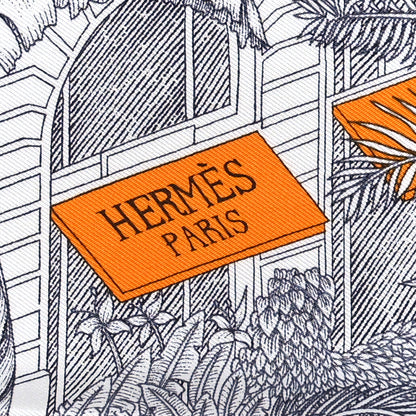 Hermes Silk Faubourg Tropical Scarf 45 Anthracite Ciel 3 of 4