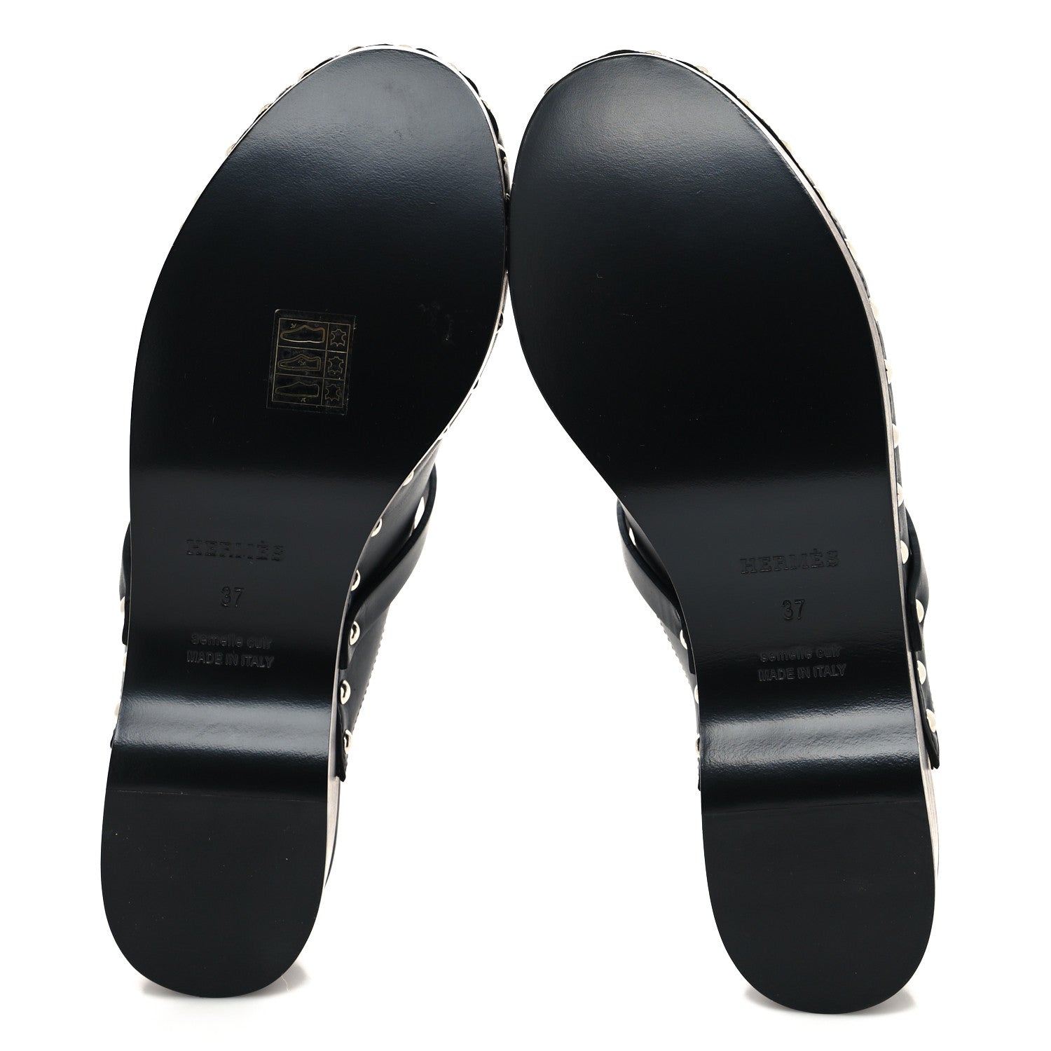 Hermes Calfskin Carlotta Mules 37 Black 5 of 8