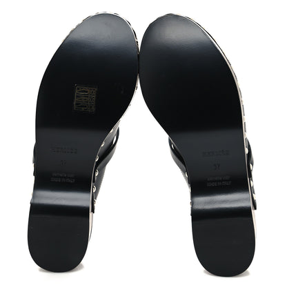 Hermes Calfskin Carlotta Mules 37 Black 5 of 8