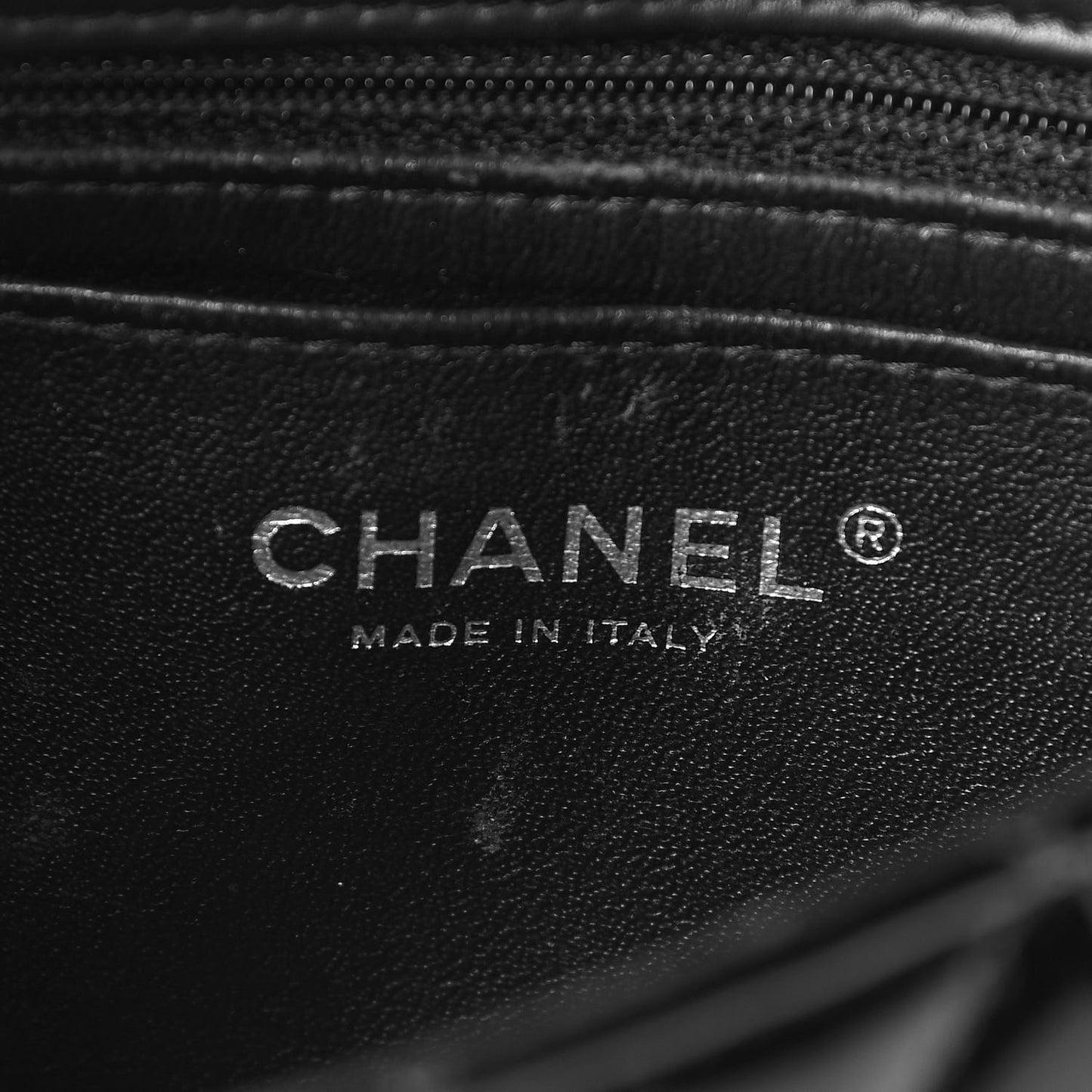 Patent Calfskin Quilted Mini Rectangular Flap Black