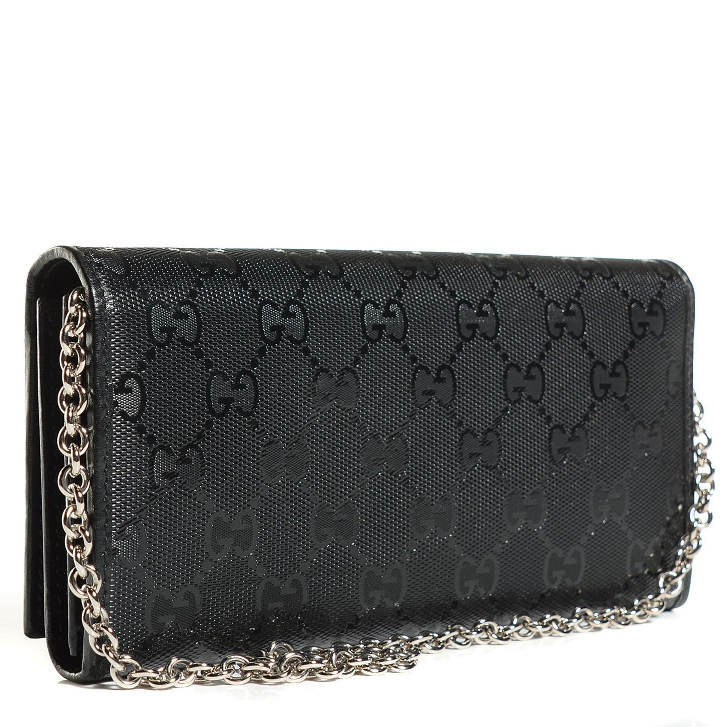 Imprime Monogram GG Pierce Chain Clutch Wallet Black