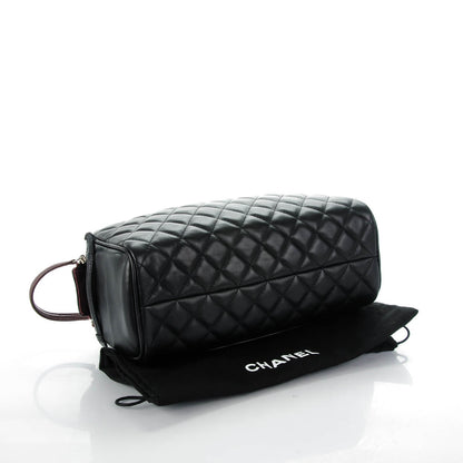 Chanel Lambskin Quilted Large Toiletry Case Black 4 of 7