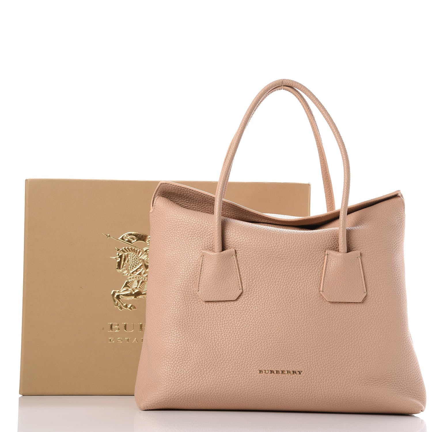 Burberry London Grainy Calfskin Medium Baynard Tote Light Nude 11 of 11