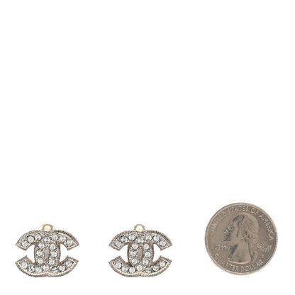 Chanel Crystal CC Clip On Earrings Silver 2 of 3
