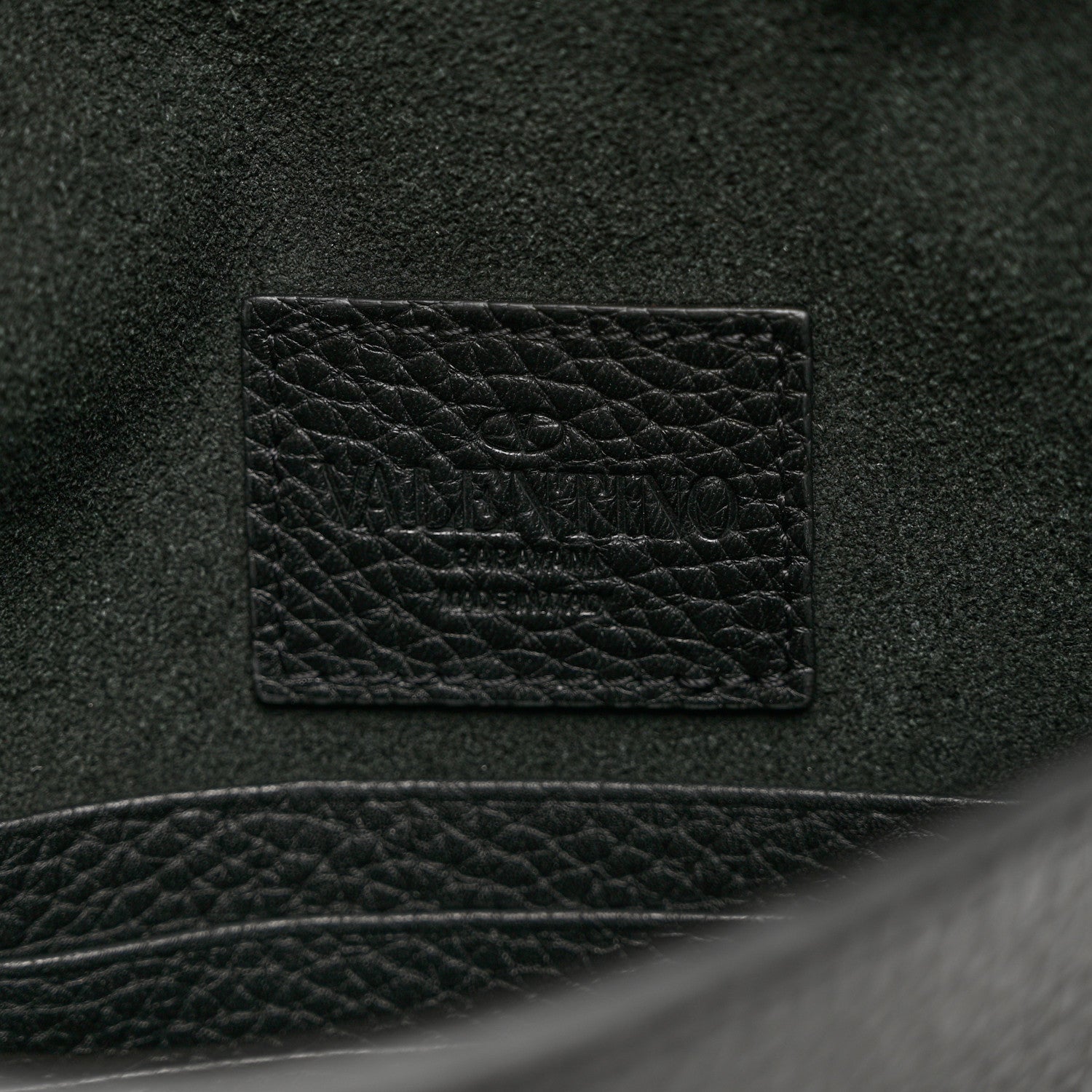 Valentino Garavani Pebbled Calfskin Medium Rockstud Envelope Flat Wristlet Pouch Black 6 of 8