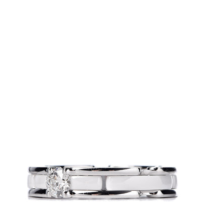 Chanel 18K White Gold Ceramic Diamond Slim Ultra Ring 49 4.75 White 3 of 11
