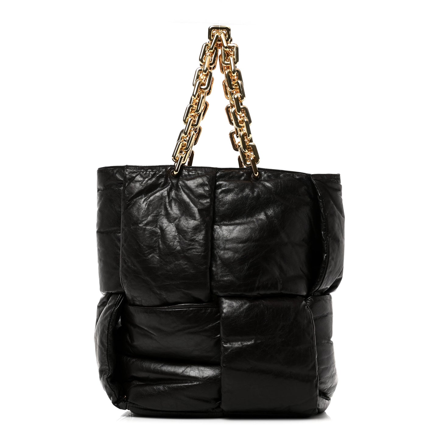 Calfskin Maxi Intrecciato Puffy Chain Tote Bag Fondente