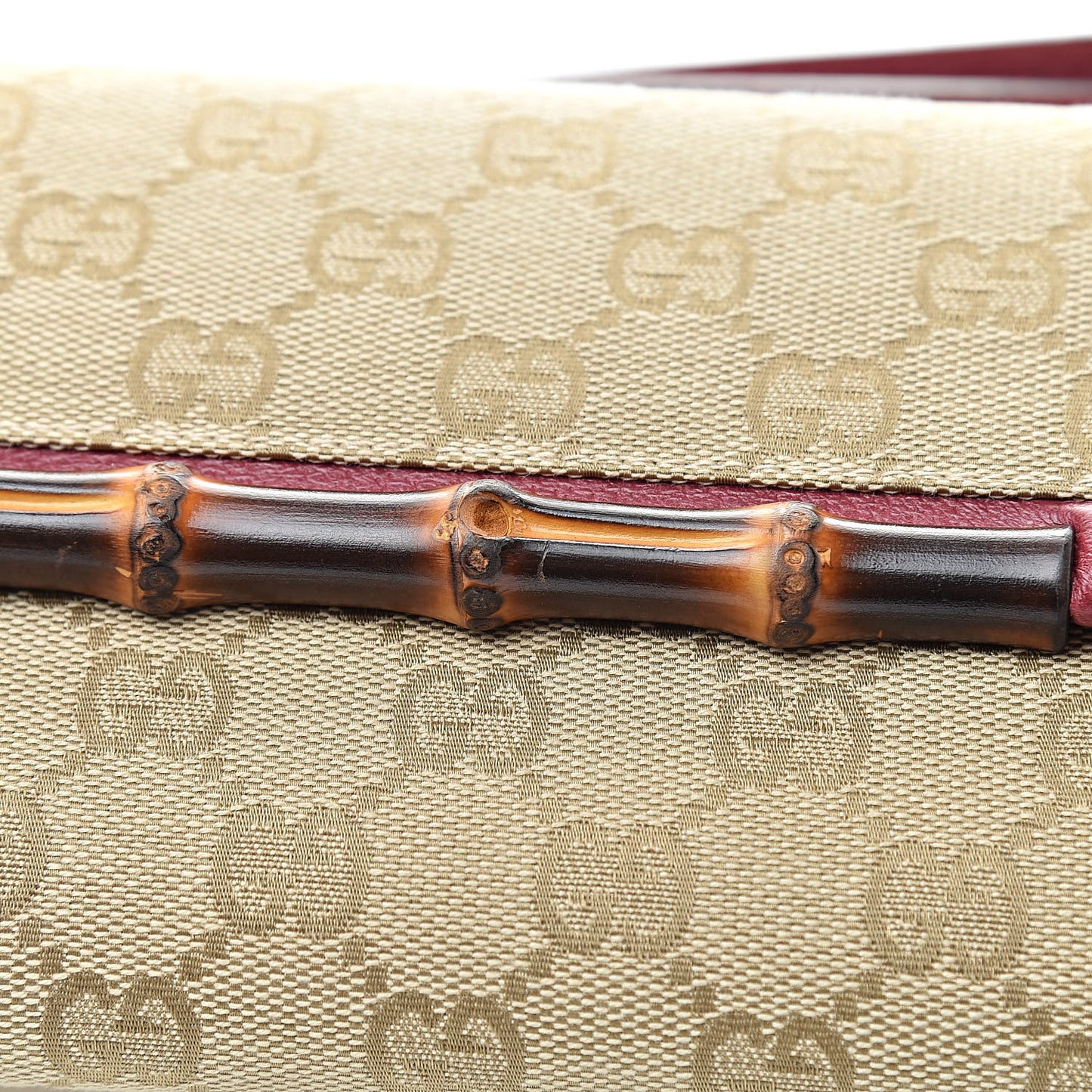 Monogram Bamboo Bar Clutch Red