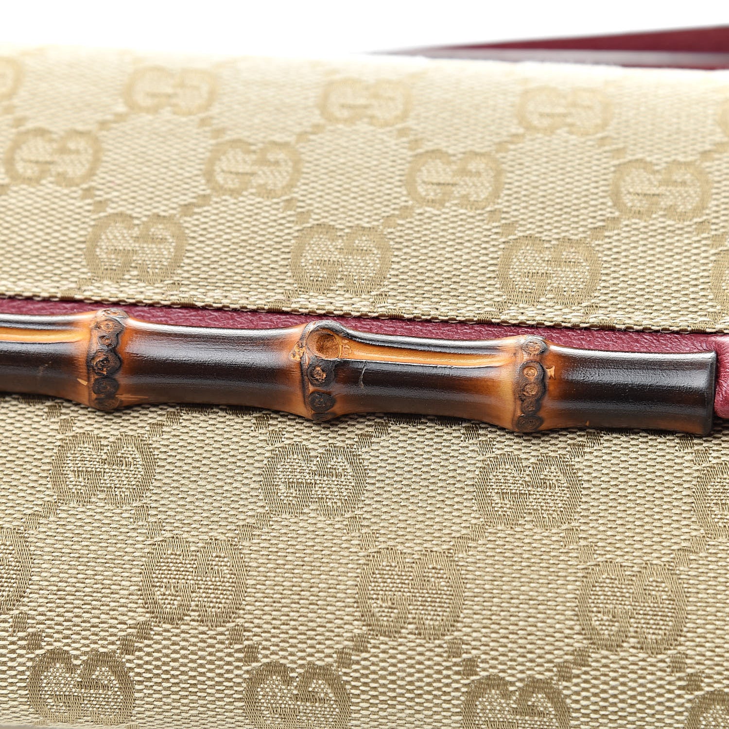 Gucci Monogram Bamboo Bar Clutch Red 10 of 10