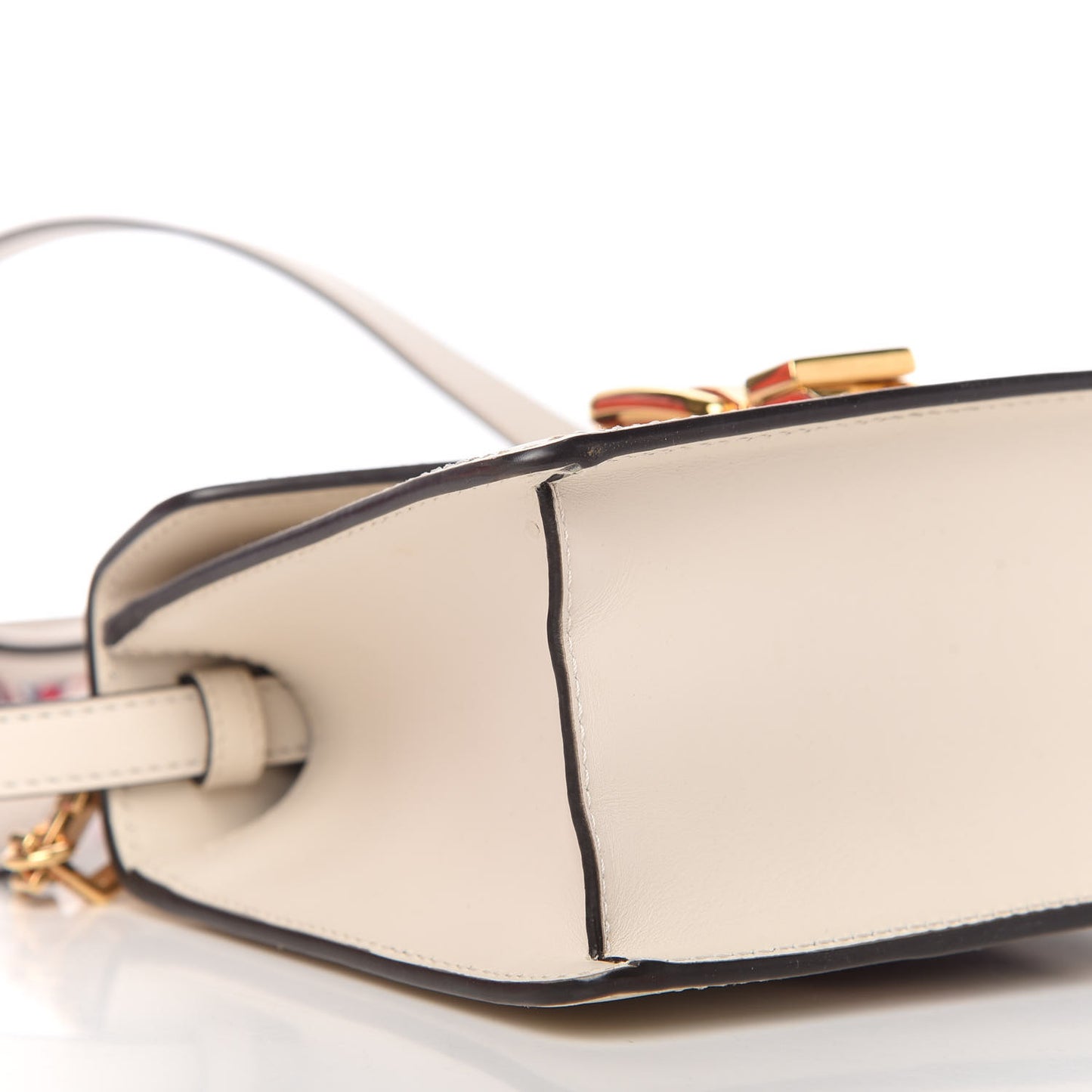 Calfskin Mini Sylvie Top Handle Bag White