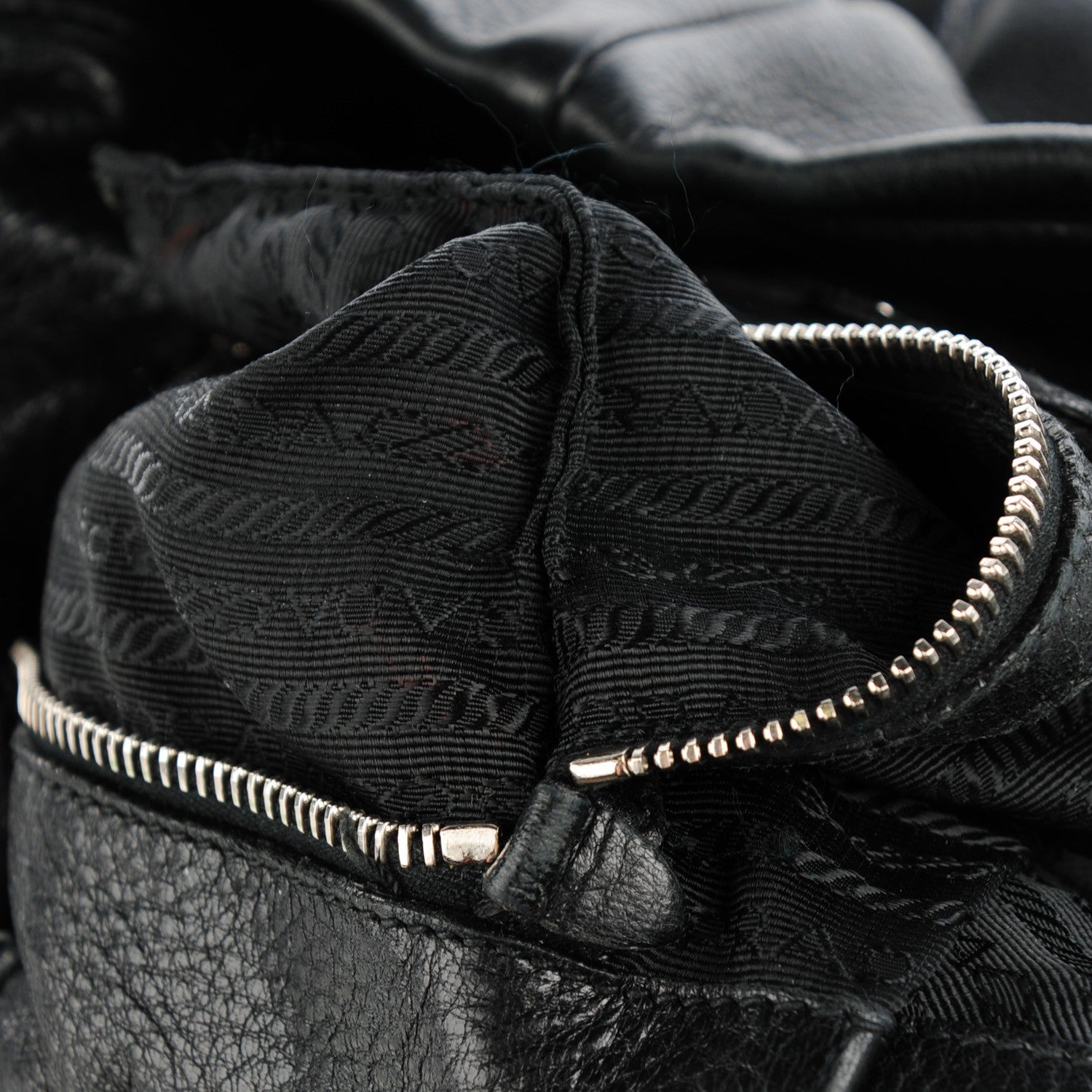 Prada Deerskin Shoulder Bag Black 9 of 9
