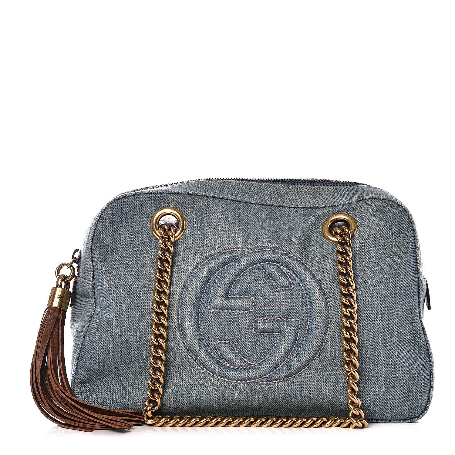 Gucci Denim Small Soho Bowler Blue 1 of 11